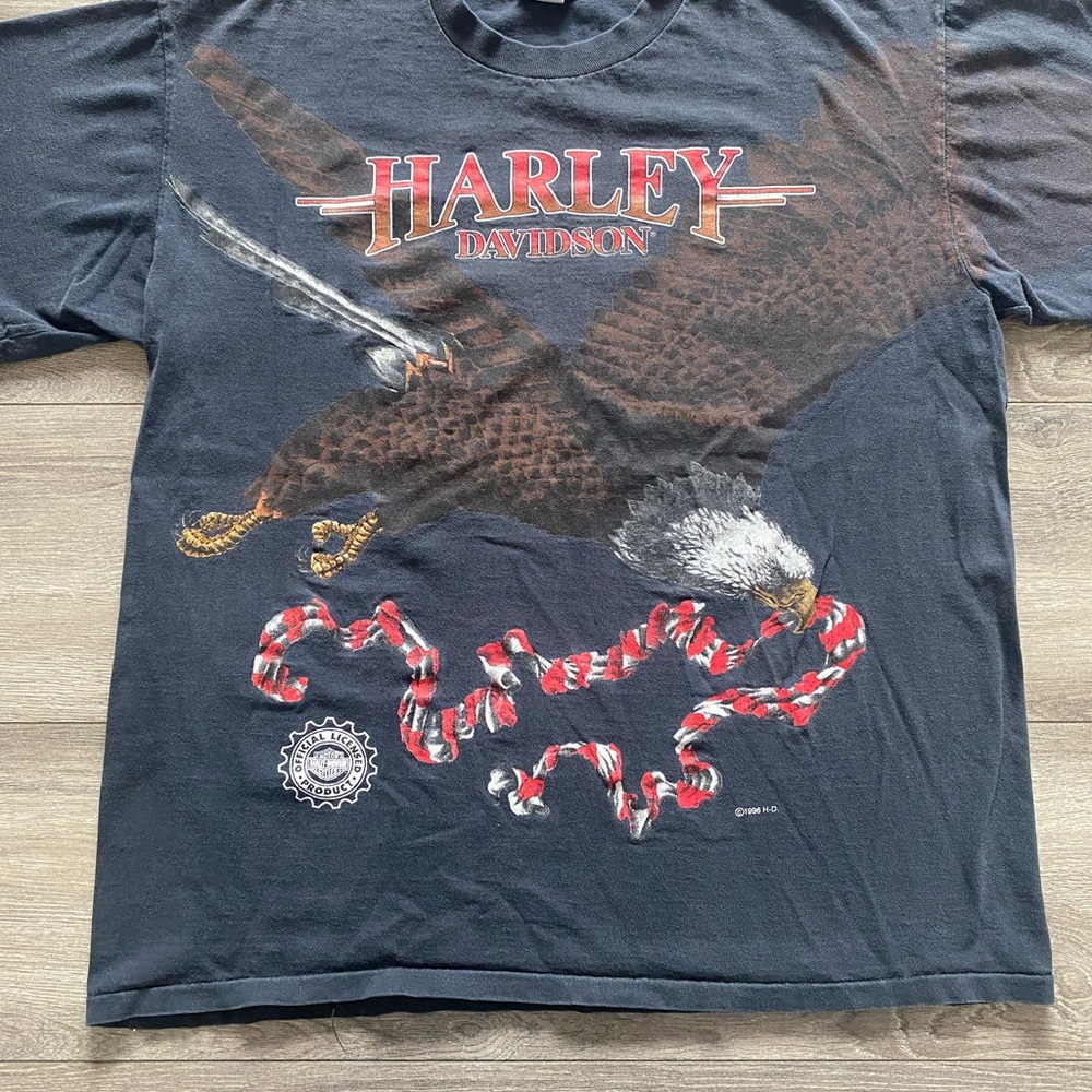 Vintage 90’s Harley-Davidson Eagle T-Shirt – Faded Black